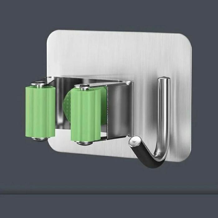 NEWW Gantungan sapu pel stainless dengan kait/Broom sapu pel lengkap gantungan hook