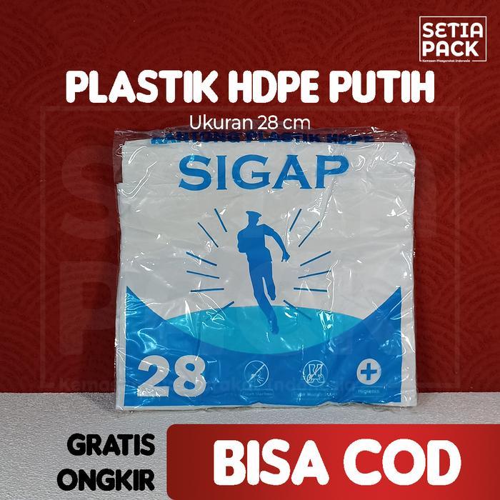 Kantong Kresek Putih Susu Tipis uk 28 Murah Kresek Tanggung Sedang