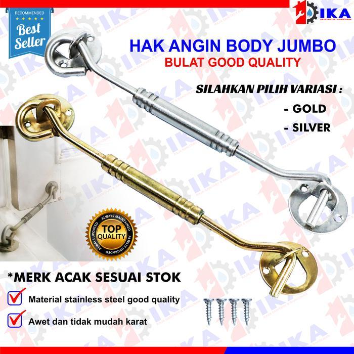 Hak angin / cantolan jendela 8 inch bulat model stainless tebal / pena