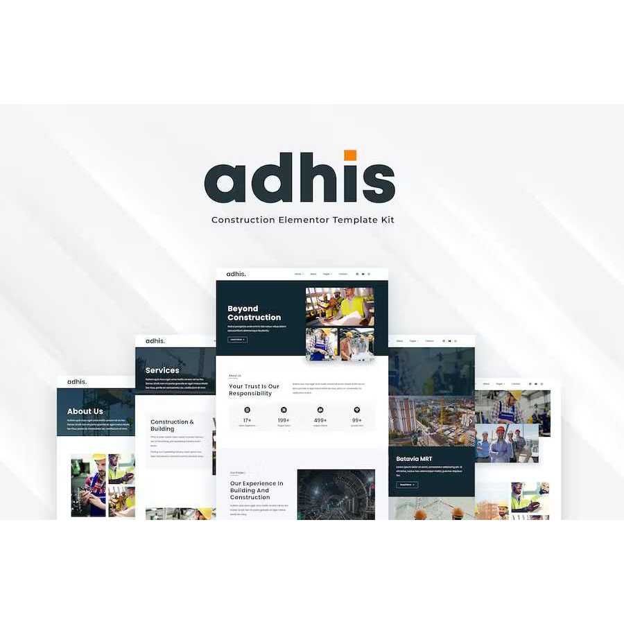 Adhis – Construction Elementor Template Kit