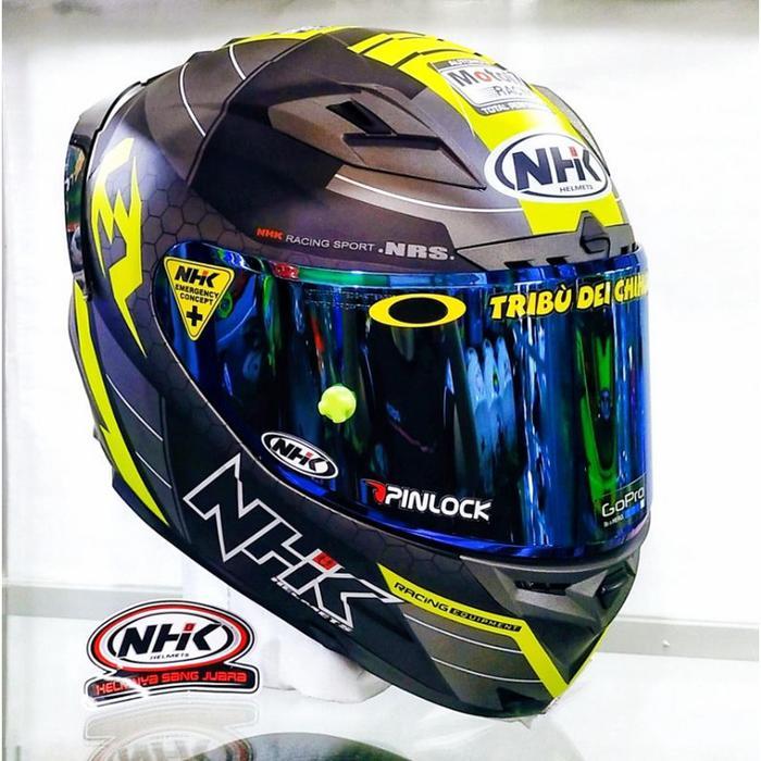 Nhk Helm Rx9 Motif Navy Black Gunmetal/Yellow Doff Paket Ganteng