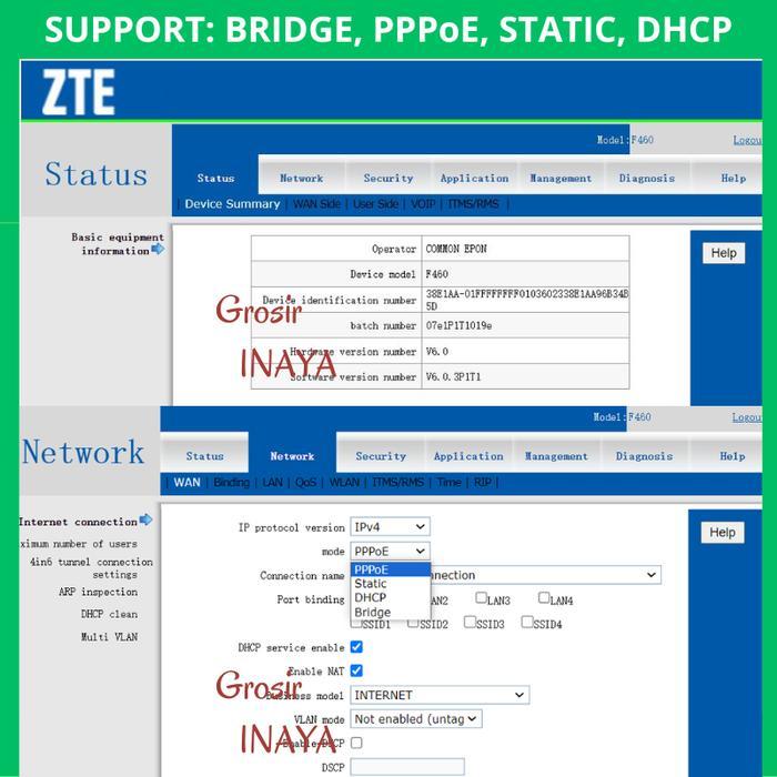 ONU EPON ONT EPON ROUTER MODEM WIFI ZTE F427 F460