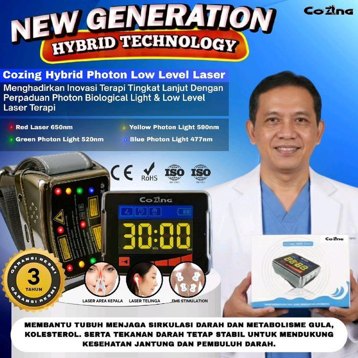 Ready Cozing Laser Hybrid Photon 4 Warna Jam Laser Therapy Hybrid Teknologi Acu Point Laser untuk