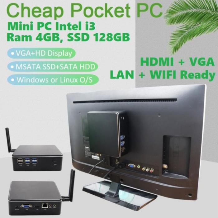 Paket Mini PC, Monitor Lenovo D19-10 & Keyboard Mouse Logitech