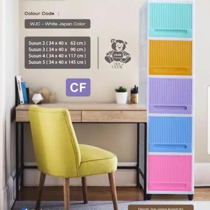 JTTOP" LACI PAKAIAN / LACI PLASTIK FLIP CLUB 5 SUSUN