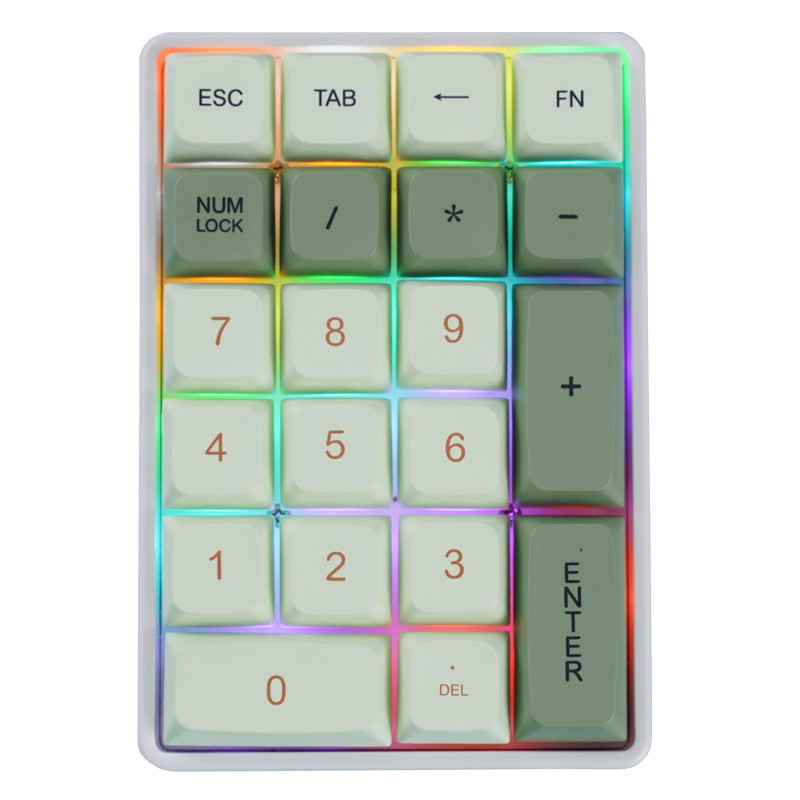 K21 Wireless Mechanical Keyboard,21-Key, BT/2.4Ghz/USB-C Connection, Colourful Lighting, Full Key