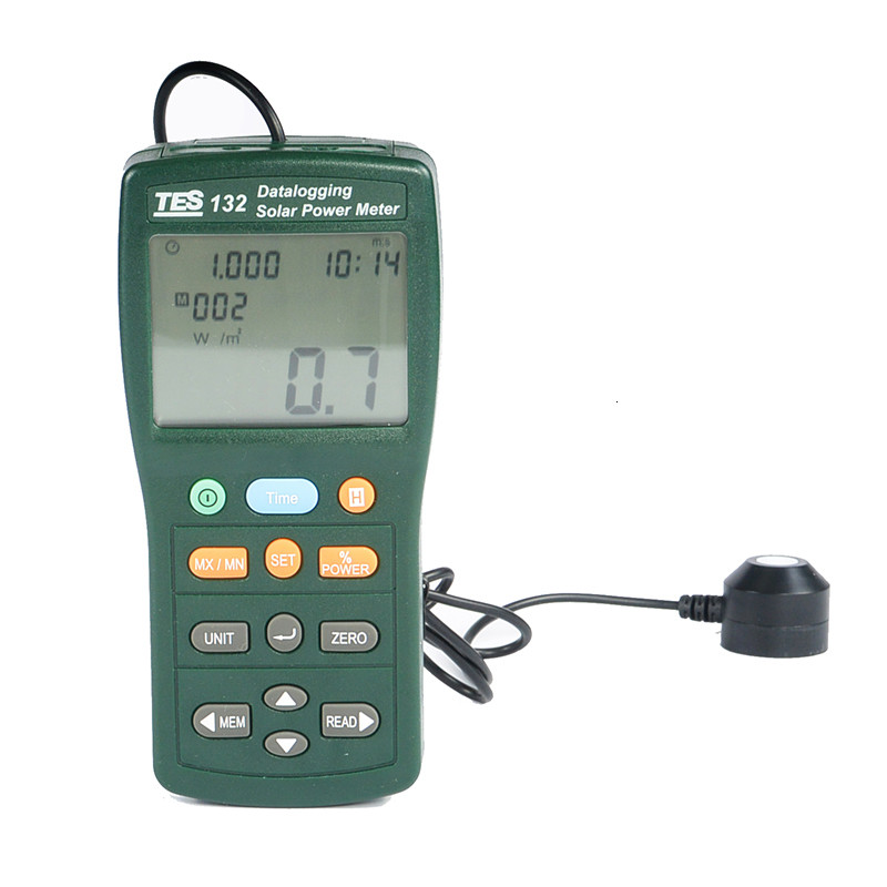STOK TERBATAS  Handheld Solar Power Meter Tester TES-132 400-1Knm Range 2000W/m2 & 634Btu/(ft2h) Dat