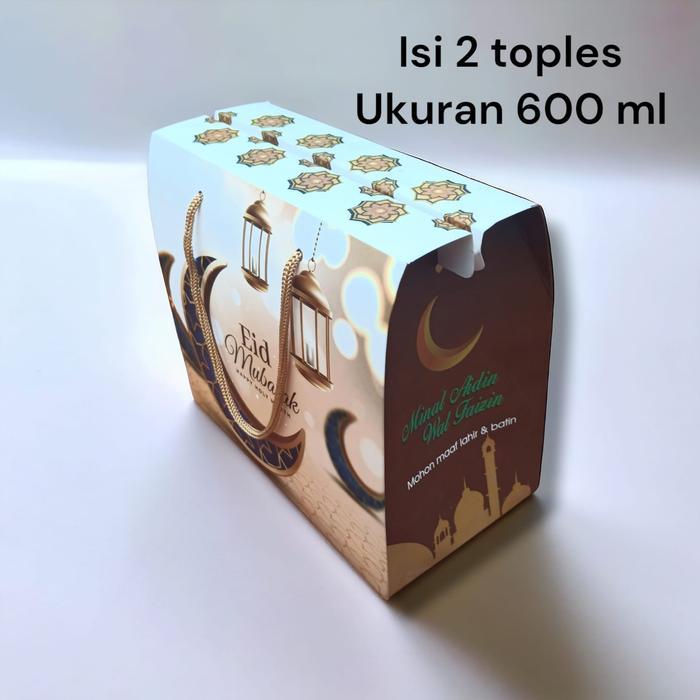 Kotak Hampers Lebaran / Paper Bag Idul Fitri / Box Hampers Lebaran Isi 3 Toples Dan 2 Toples / Box