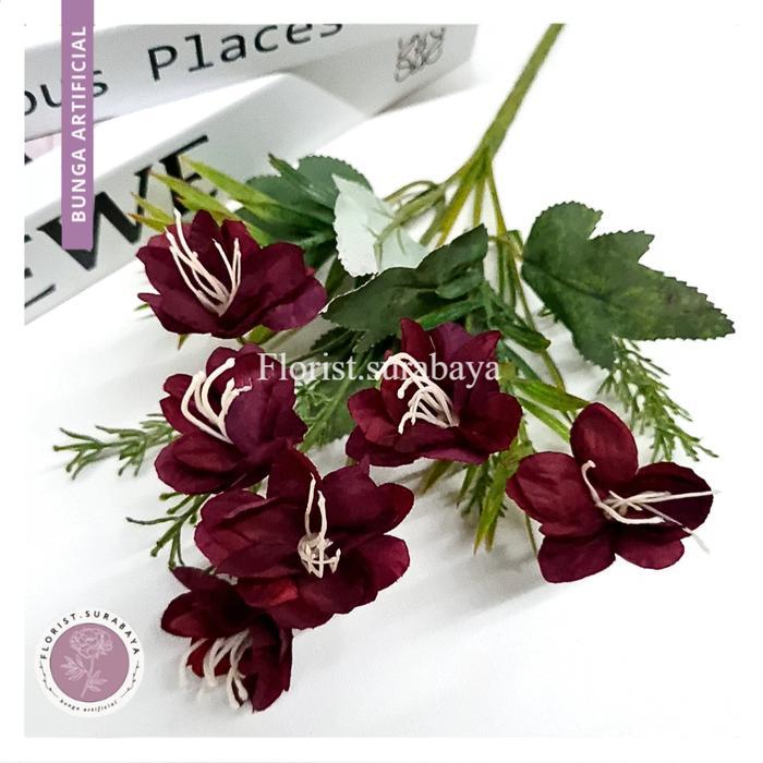 Bunga Dahlia Blassom Mini Cabang 5 Bunga Hias Buket Bunga Kuntuman Kecil Hiasan Hantaran Bunga