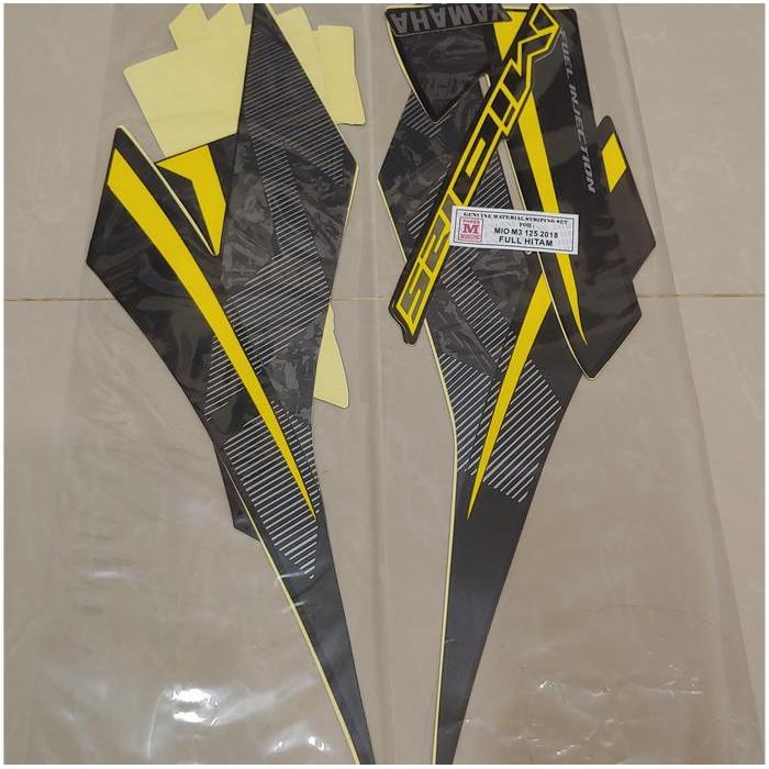 Stiker Bodi & Lis Body & Striping Mio M3 2018 Full Hitam