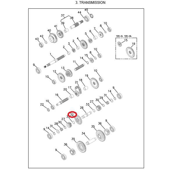 Sprocket 20T Traktor Tangan YZC Yanmar