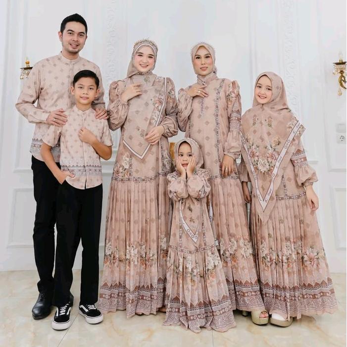 Gamis Couple Family Terbaru Inayah Family By Ac Original / Gamis Syar'I Ibu Dan Anak / Couple Family
