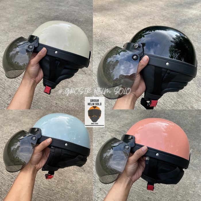 Best Seller Helm Chips Bogo Retro Vespa Polos Dewasa Sni Original