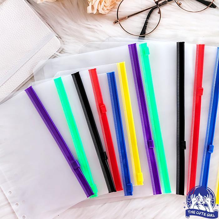 ZIPLOCK BINDER /Kantong Penyimpanan Tagihan/Binder Divider/Zipper Pocket/ZIPLOCK SLEEVE WARNA WARNI