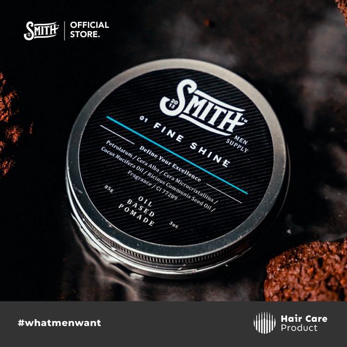 Smith Men Supply - Fine Shine Hair Pomade Oil Based 85gr / Minyak Rambut Pria Wangi / Scent Menthol