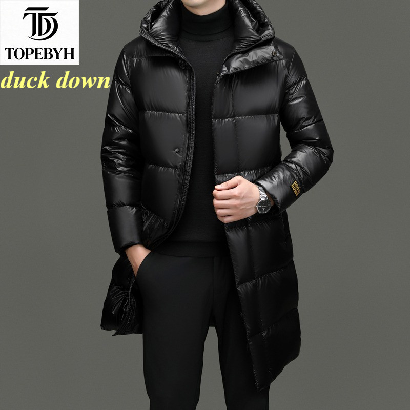 Men's Casual Fashion Down Jacket Duck Down Goose Down Long Coat