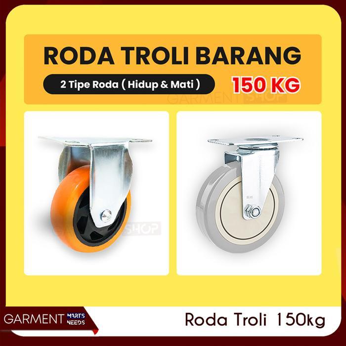 Terbaru Roda Troli Barang 4 Inch Hand Truck Trolley Ban Karet Dorongan Gerobak Barang Berkualitas
