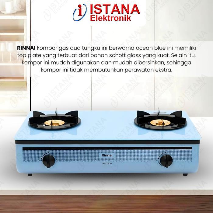 RINNAI KOMPOR GAS 2 TUNGKU KACA RI-712GAOB