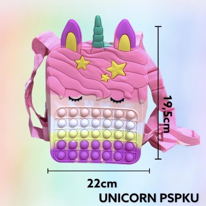 ASLI Ransel Pop It JUMBO Kartun Tas Anak LUCU Kupu-Kupu & Unicorn READY STOCK