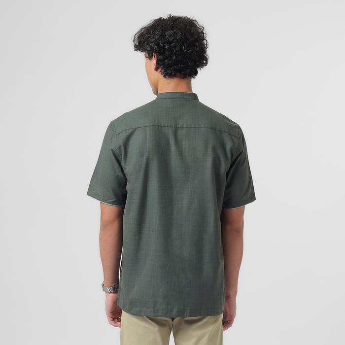 EDWIN JEANS - KEMEJA KOKO PRIA LENGAN PENDEK KAHFI ARMY GREEN BAJU MUSLIM PRIA