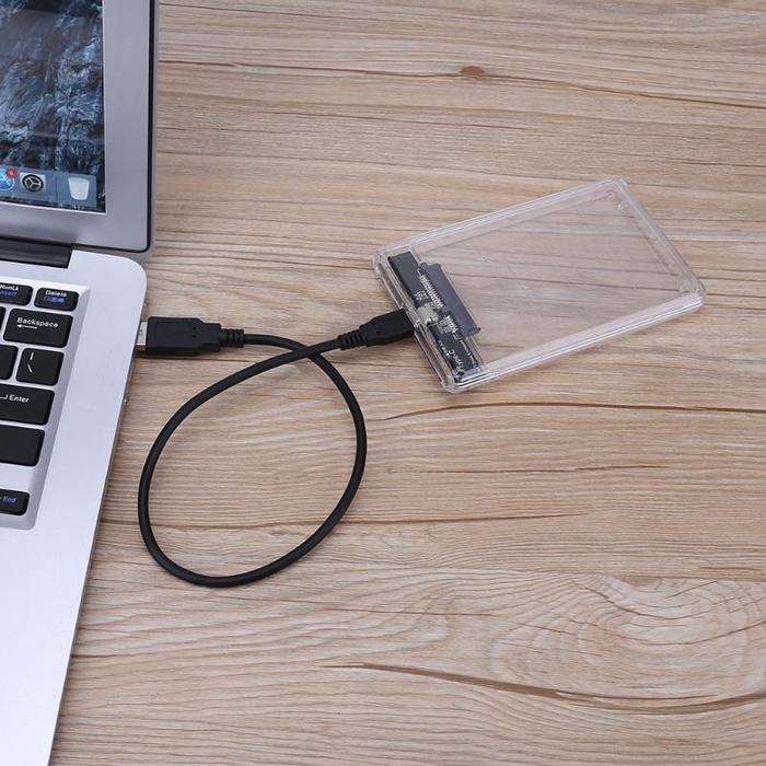 2.5 Inch Transparent Hdd Ssd Case Type-C Usb3.1 To Sata External Hdd