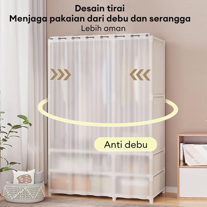 Rak Gantungan Baju Gantungan Pakaian Rak Sepatu Gantung Besi Lemari Aesthetic Tas 4 Susun Plastik