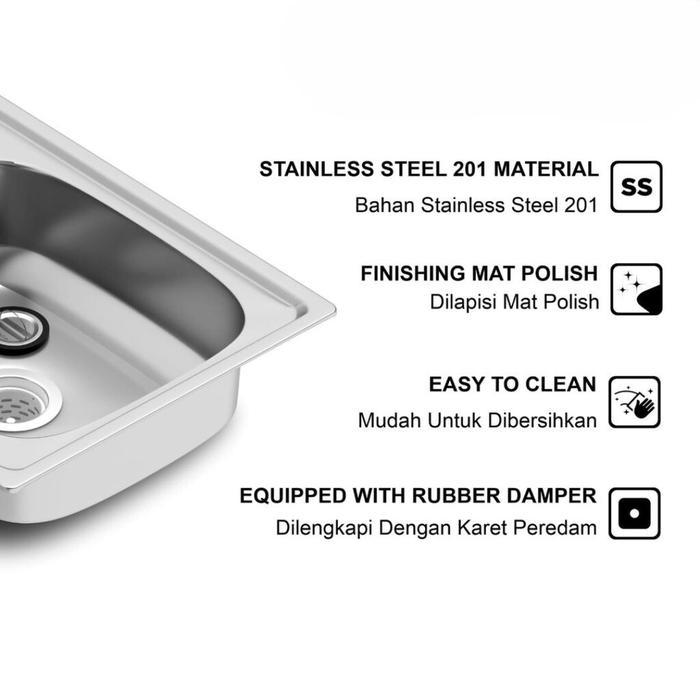 Paket Lengkap Wastafel cuci piring Kitchen Sink cuci piring tempat cuci piring stainless Set Keran