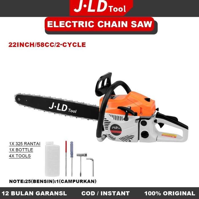Ready gan JLD 54.6CC Mesin Chainsaw mini Mesin Potong Kayu 20inch 2Tak Gergaji Potong Pohon Kayu mes