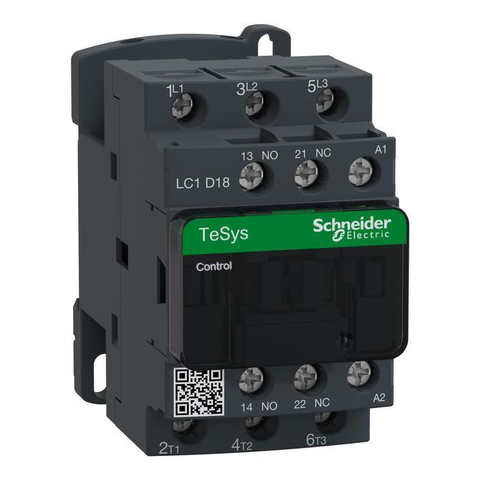 Schneider - Lc1D18Q7 - Tesys D Contactor - 3P(3 No) - Ac-3 - <= 440 V 18 A - 380 Vac Coil