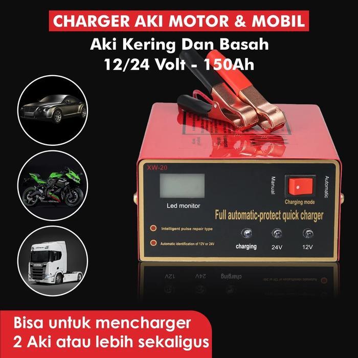 Ready Alat Cas Aki Charger Aki Dari Auto Charger Alat Cas Aki Kering Dan Basah 1500A Otomatis Untuk