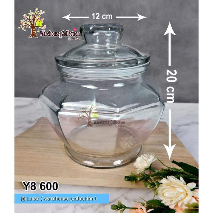 Toples Kaca Jadul / Toples Kaca Model Segi Y8-600 / J8-600 Toples Jadul Toples Kaca Toples Kaca