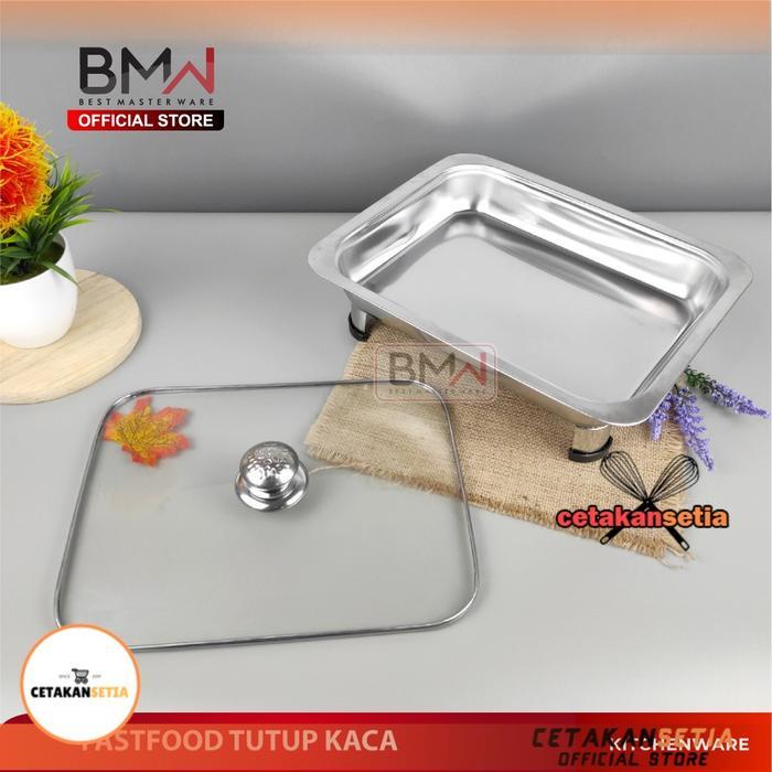 Tempat Prasmanan Wadah Lauk Sayur Fast Food Tutup Kaca