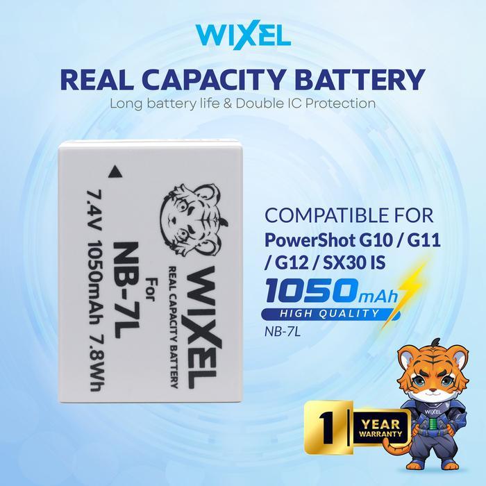 WIXEL Baterai Kamera NB-7L for Canon PowerShot G10 G11 G12 SX30 IS SX30IS Camera Battery Batre
