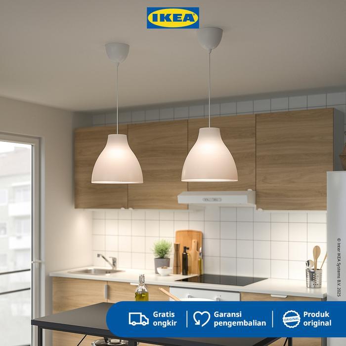 . IKEA MELODI Lampu Gantung putih 28cm Minimalis Plastik