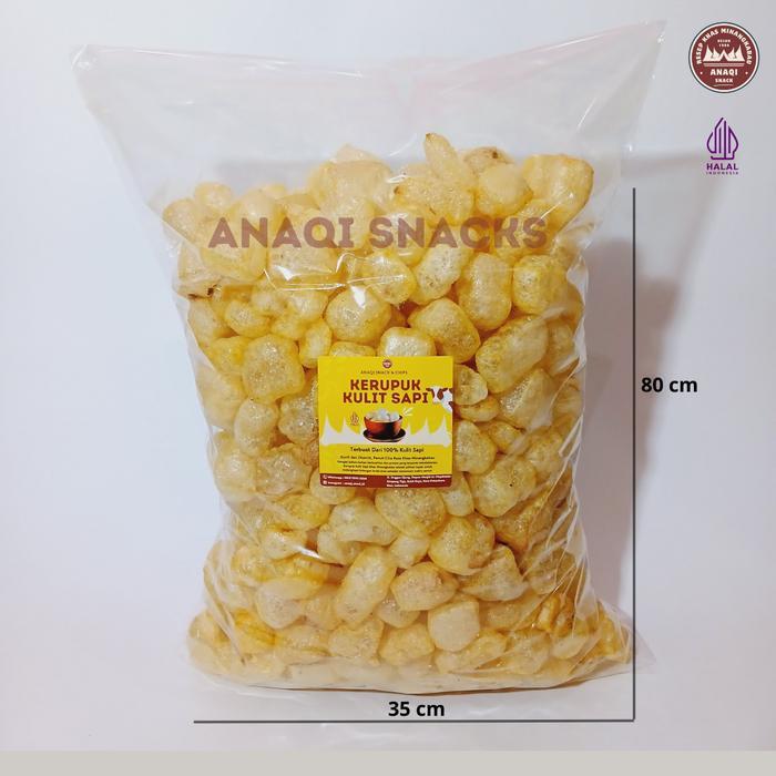 YUMMY 500 Gram Kerupuk Kulit Sapi / Kerupuk Jangek / Krupuk Rambak Kulit Sapi / Krupuk Dorokdok
