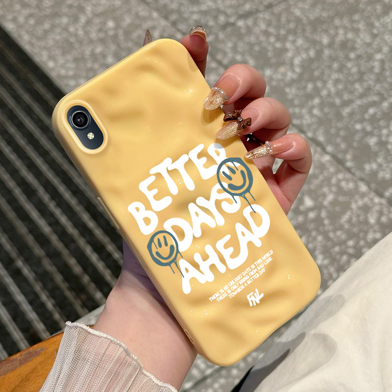 Casing Hp Untuk VIVO Y91C Y1s Y90 Case Casing pola Papan catur dan wajah tersenyum Kasing HP Cesing 