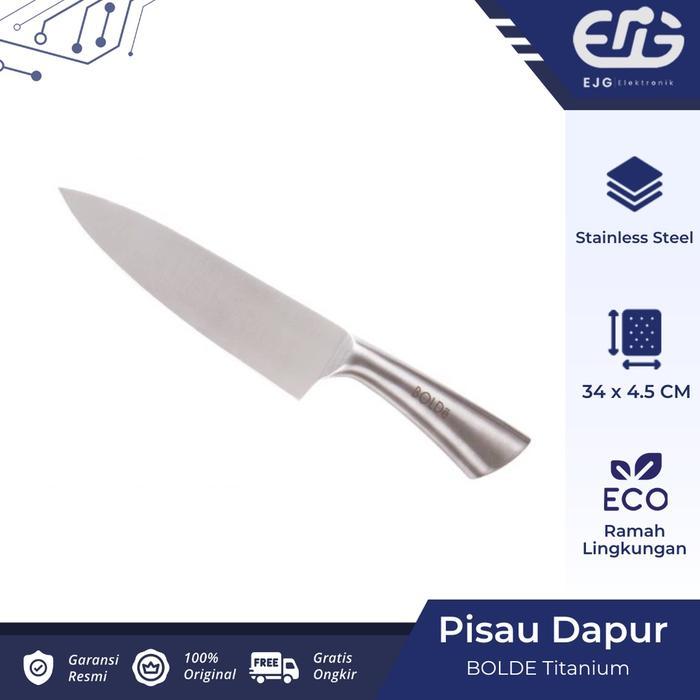 Pisau BOLDe Cooking Knife Titanium Pisau Dapur Stainless Besar Kuat Titanium Super Utensile
