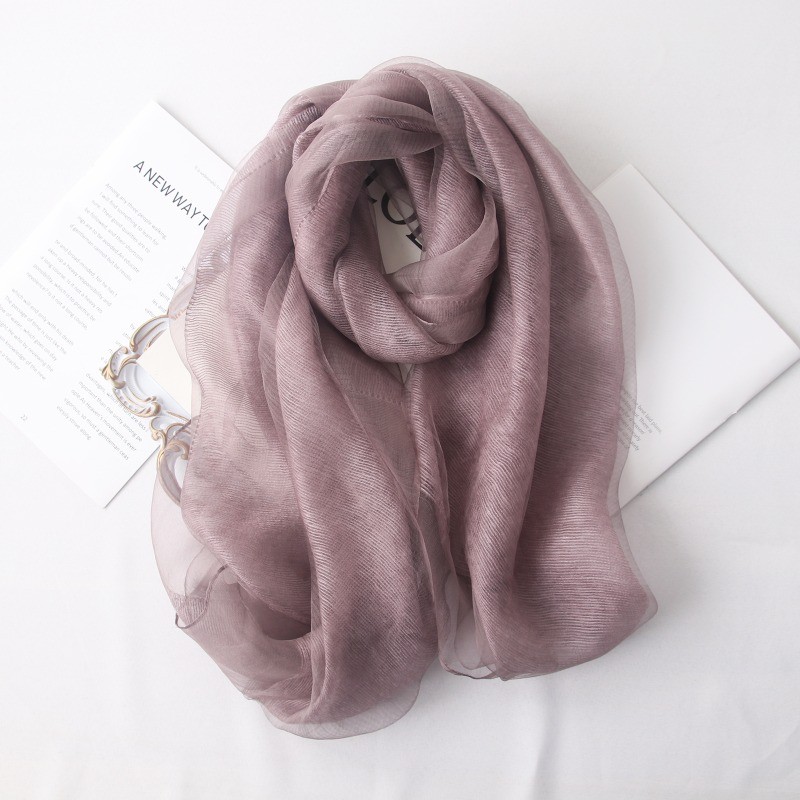 VREOVOR High-end Korean Version Double-layer Mohair Wool Silk Scarf Mulberry with Cheongsam Shawl