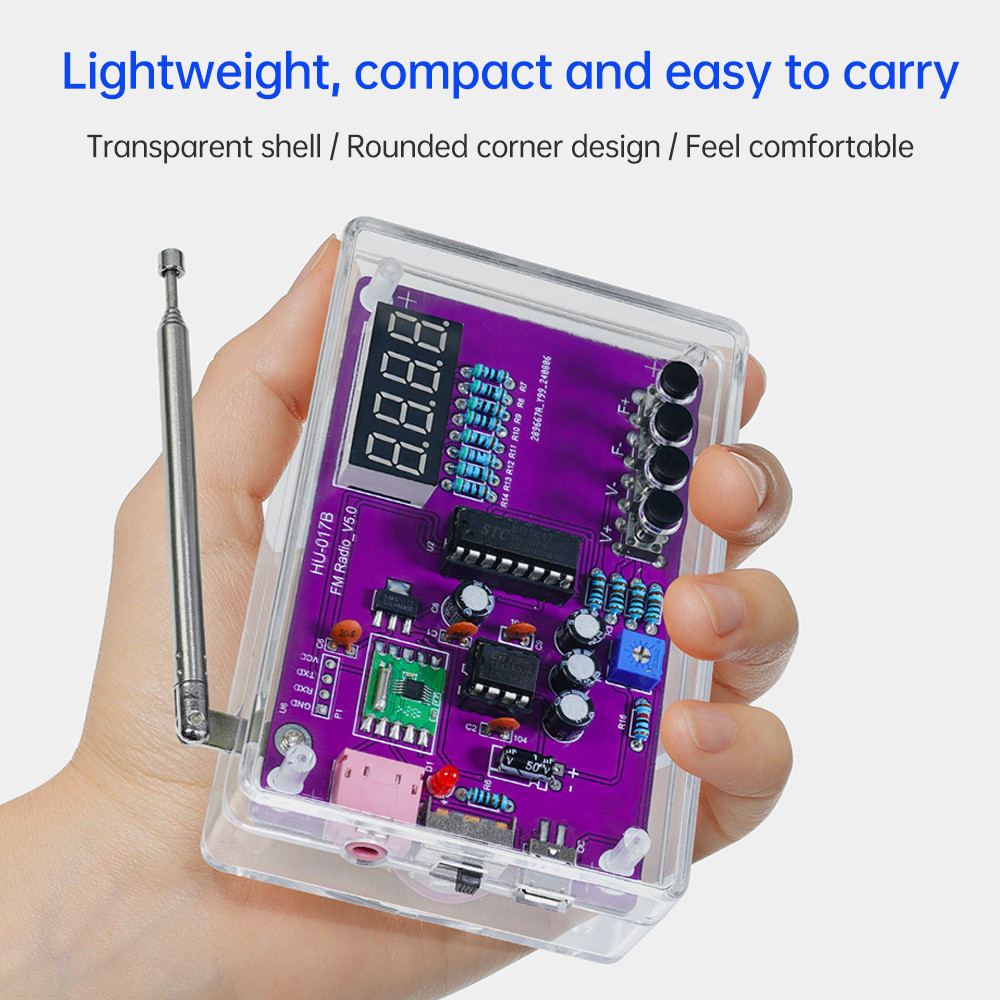 DIY FM Radio Electronic Kit 87-108MHz Adjustable Frequency Practice Soldering with RDA5807S Digital