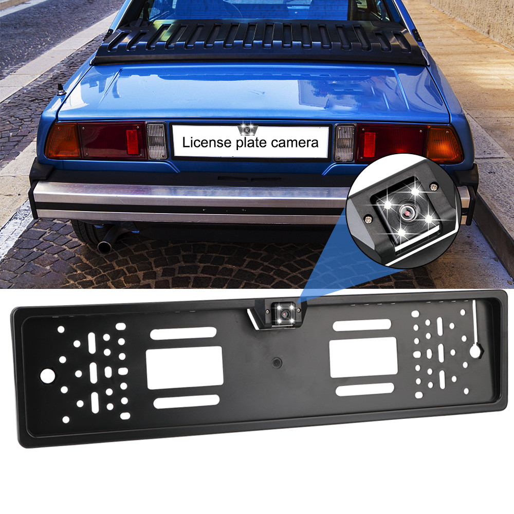 Car Rear View Camera DVR 4/8 LED Automobile rear camera European Car License Plate Frame