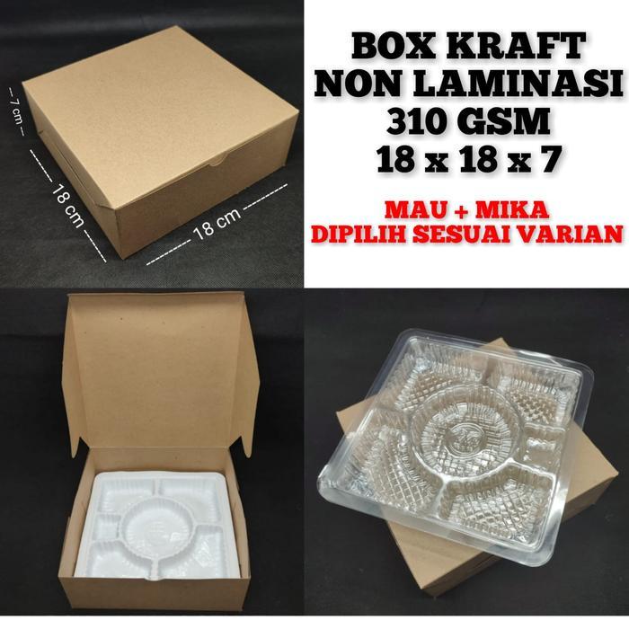 Box Kraft 18x18 Kotak Nasi Dus Kemasan Makanan 18 x 18 Coklat