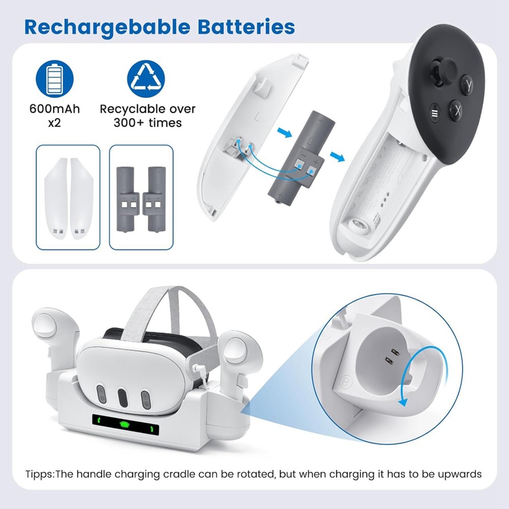 Charger Docking Station Base Wall Mount For Meta Quest 3 Charger Station Controller For Oculus VR
