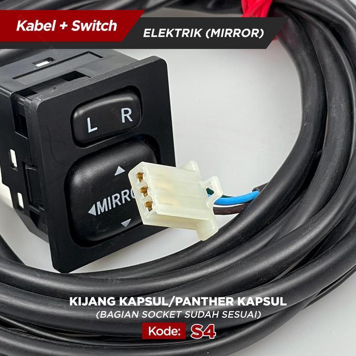 SWITCH MIRROR - SPION MOBIL - SAKLAR ELEKTRIK KIJANG KAPSUL - KABEL KACA SPION - S4