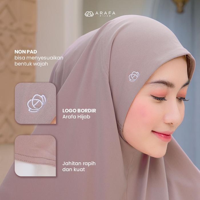 Arafa Hijab - Khimar Livia Bergo Instan Jersey Premium Kerudung Syari Lebaran Jilbab Non Pet Terbaru