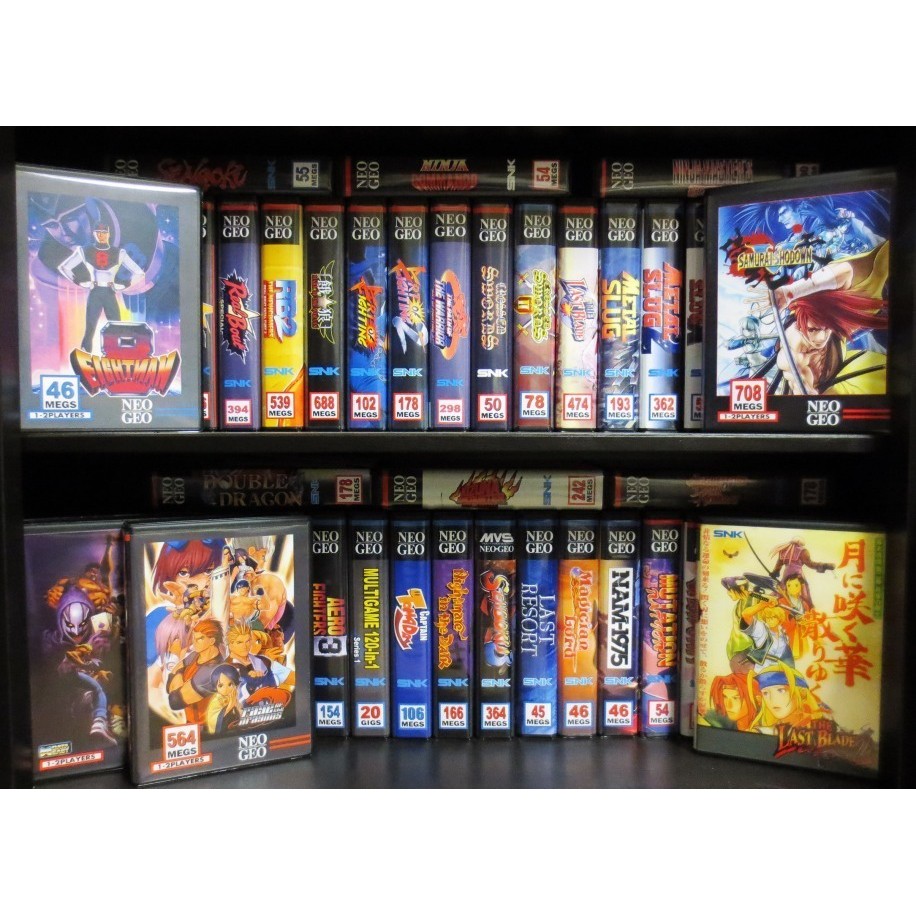 NeoGeo MVS-AES Shockbox with Cover Art Arcade Game Card Art Box For Classic Game fits Origianal