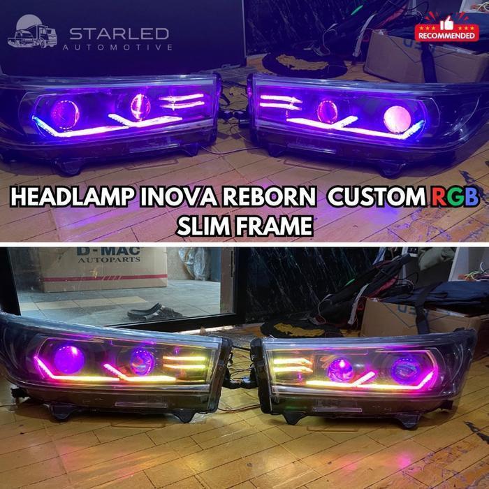 PROMO 2.2  teratas Headlamp Innova Reborn Set Biled Custom RGB Head Lamp Mobil Innova Reborn Lampu D
