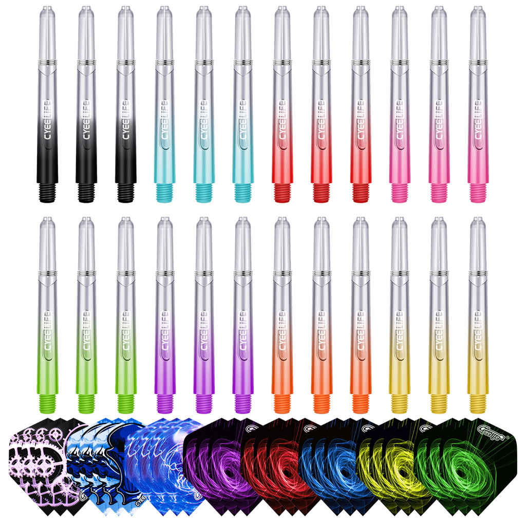 CyeeLife 30pcs 41mm Plastic Darts Shafts 4.5mm Screw Thread Transparent Dart Stems With Stainless