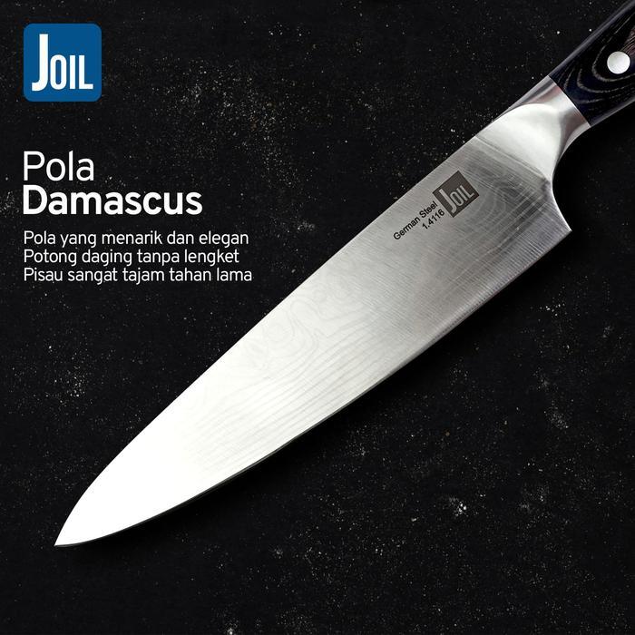Baru Joil Pisau Dapur Chef Damascus Premium Stainless Steel Baja - N5-Damascus