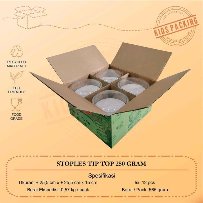 Stoples 250gr Isi 12pcs / Toples Nastar / Toples Kue Kering / Toples Mika Bulat 250gr 1 Lusin Ramah
