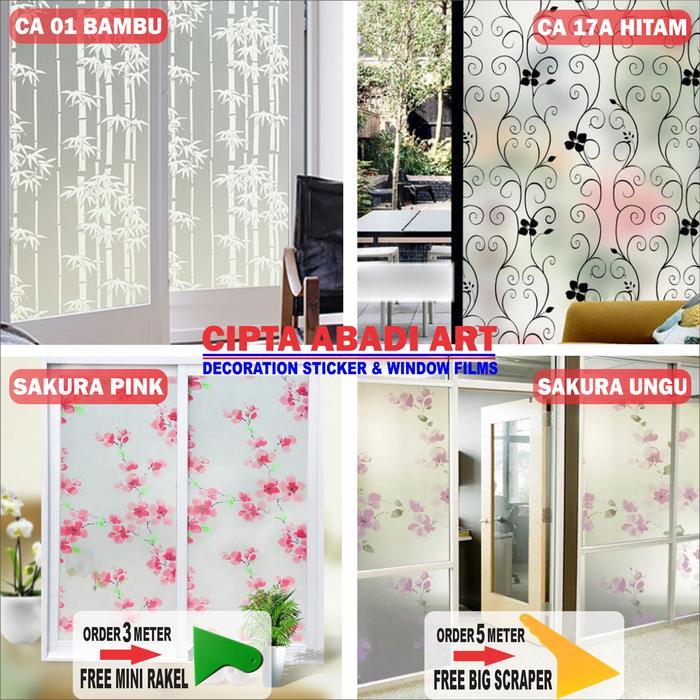 STIKER KACA MOTIF BAMBU